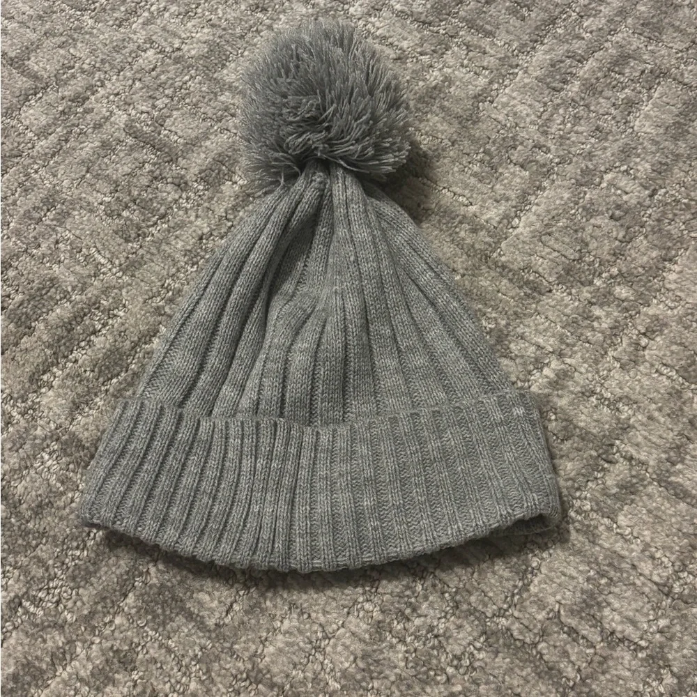 Michael Kors Charcoal Knit Beanie with Pom